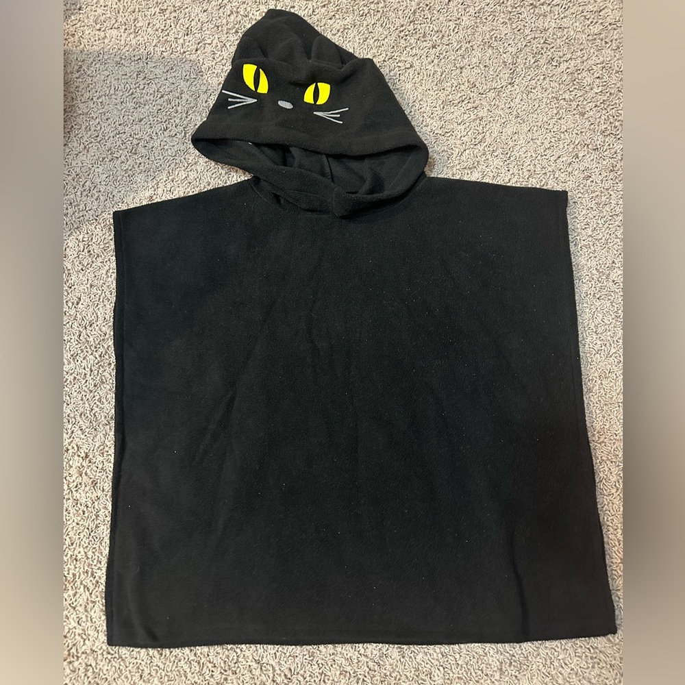 Kids Cat Hooded Poncho Blanket 23x21